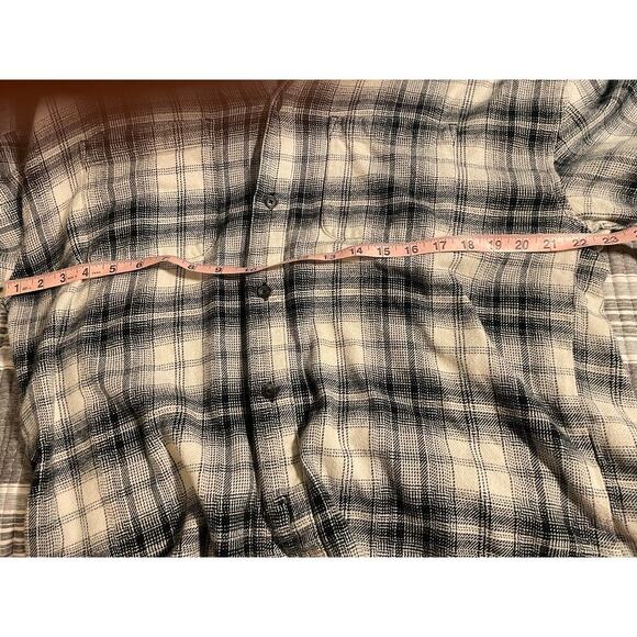 Urban Outfitters Y2K Plaid blue and white hooded shirt size large - Picture 8 of 8